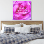 Roze Rose Foto Geloof in Magic Quote Script Bold Canvas Afdruk (Insitu (Slaapkamer))