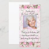 Roze Rose Foto Sympathie Hartelijk dank Bedankkaart (Voorkant / Achterkant)