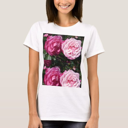 Roze Rose Foto T Shirt (Voorkant)