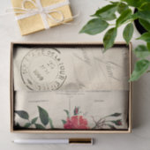 Roze Rose  Frans Briefkaart Collage Tissuepapier (Geschenk)