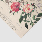 Roze Rose  Frans Briefkaart Collage Tissuepapier (Detail)