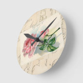Roze Rose Frans Briefkaart wandklok (Hoek)