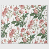 Roze Rose  Frans Script Gouden Tekst Cadeaupapier (Vlak)