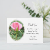 Roze Rose Funeral - Hartelijk dank - 3 1/2x5 Bedankkaart (Staand voorkant)