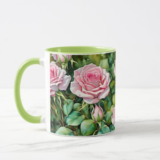 Roze Rose Garden Art Mok Cup (Links)
