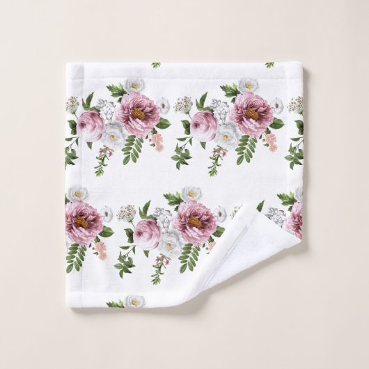 Roze Rose Garden Bad Handdoek (Wasdoekje)