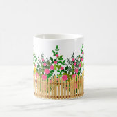 Roze Rose Garden Fence – Elegante Bloemenkunst Koffiemok (Center)