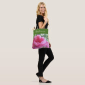 Roze Rose Garden Flower Floral Canvas tas (Op model)