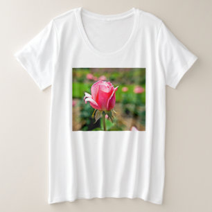 Roze Rose Garden Grote Maat T-shirt