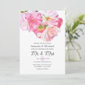 Roze Rose Garden Mr en Mrs Wedding Kaart (Staand voorkant)