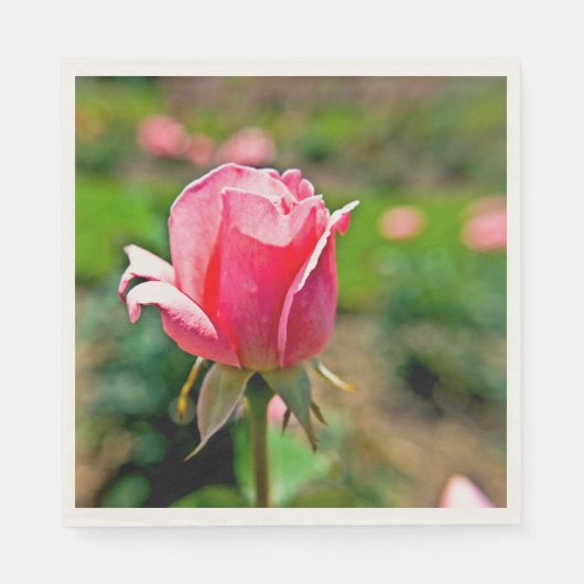 Roze Rose Garden Servet (Voorkant)