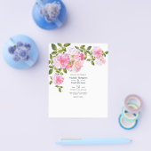 Roze Rose Garden Wedding Flyer (Enkel)