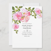 Roze Rose Garden Wedding Kaart (Voorkant)