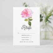 Roze Rose Garden Wedding RSVP Kaartje (Staand voorkant)