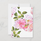 Roze Rose Garden Wedding RSVP Kaartje (Achterkant)