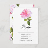 Roze Rose Garden Wedding RSVP Kaartje (Voorkant / Achterkant)