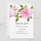Roze Rose Garden Wedding Save The Date (Voorkant)