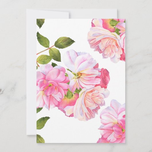 Roze Rose Garden Wedding Save The Date (Achterkant)