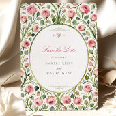 Roze Rose Garden Wedding Save the Date Kaart