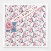 Roze Rose Gelukkige Moeders Dag Servet (Voorkant)