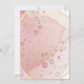 Roze Rose Geometric Alcohol Ink Elegant Wedding Kaart (Achterkant)