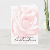 Roze Rose gepersonaliseerd 1e bruiloft Jubileum Kaart (Voorkant)