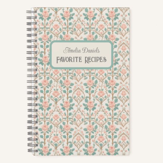  roze rose gepersonaliseerd recept Notitieboek (Voorkant)