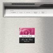 Roze Rose gepersonaliseerd Save the Date Bruiloft Magneet (Insitu (Vaatwasser))