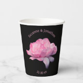 Roze Rose Gepersonaliseerde Bruid Papieren Bekers (Achterkant)