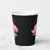 Roze Rose Gepersonaliseerde Bruid Papieren Bekers (Links)