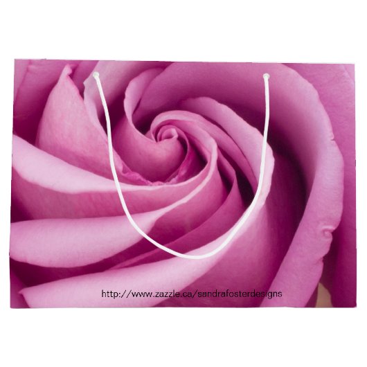 Roze Rose gevouwen tot perfectie Groot Cadeauzakje (Achterkant)
