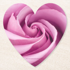 Roze Rose gevouwen tot perfectie Kartonnen Onderzetters