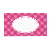 Roze Rose Gingham Labels (Voorkant)