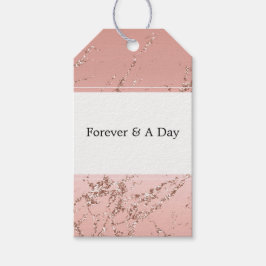 Roze Rose Glam Glitter Bruiloft Cadeaulabel