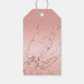 Roze Rose Glam Glitter Bruiloft Cadeaulabel (Achterkant)