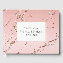 Roze Rose Glam Glitter Bruiloft Gastenboek