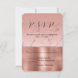 Roze Rose Glam Glitter Bruiloft RSVP