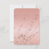 Roze Rose Glam Glitter Bruiloft RSVP (Achterkant)