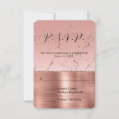 Roze Rose Glam Glitter Bruiloft RSVP Kaartje (Voorkant)
