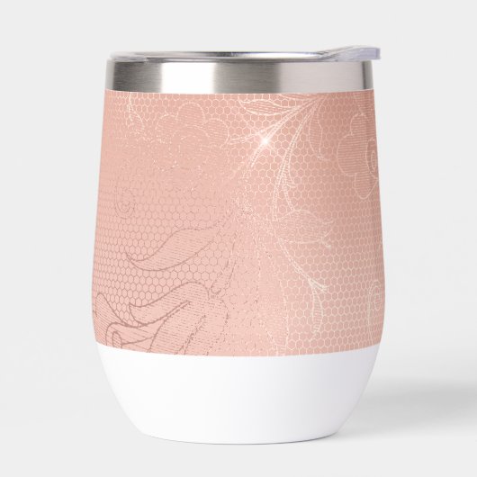 Roze Rose Glam Kant Bruiloft (Links)