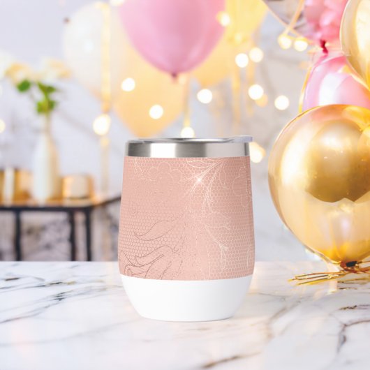 Roze Rose Glam Kant Bruiloft (Vrijgezellenfeest)