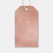 Roze Rose Glam Kant Bruiloft Cadeaulabel (Achterkant)