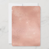 Roze Rose Glam Kant Bruiloft Kaart (Achterkant)