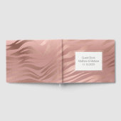 Roze Rose Glam Zebra Dierlijke Bruiloft Gastenboek (Volledig)