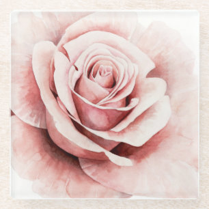 Roze Rose Glazen Onderzetter