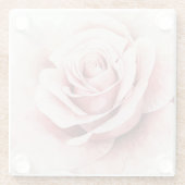 Roze Rose Glazen Onderzetter (Achterkant)