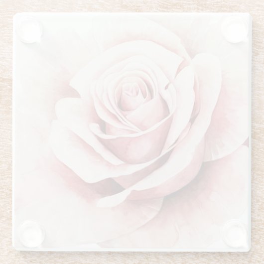 Roze Rose Glazen Onderzetter (Achterkant)