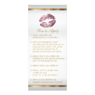 Roze Rose Glitter Lip Instructies 2 Reclamekaart