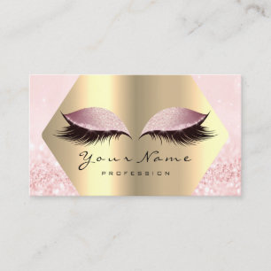 Roze Rose Glitter Makeup Artist Lashes Extension Visitekaartje