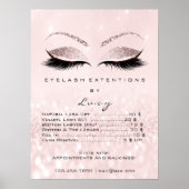 Roze Rose Glitter Makeup Eyes Lashes Prijzen Poster (Voorkant)